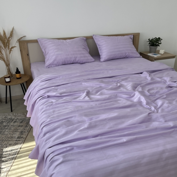 Страйп сатин "Soft purple"